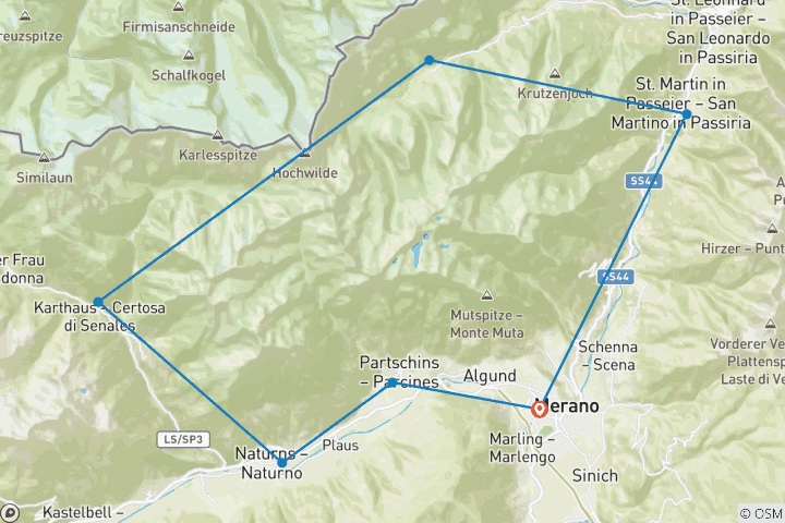 Map of Merano High Mountain Trail