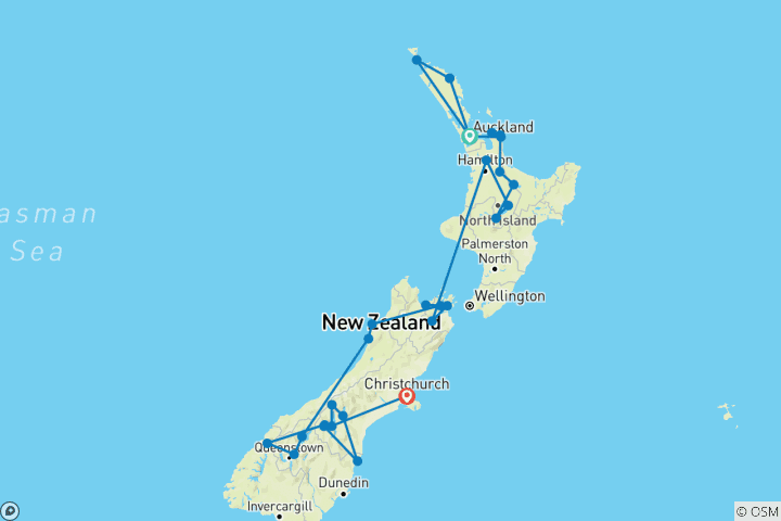 Karte von Auf zwei und vier Rädern durch Mittelerde (47 Destinationen)