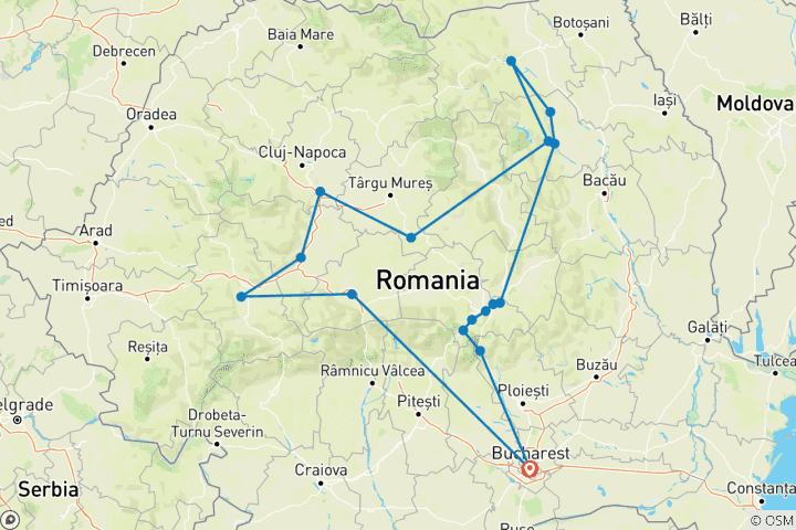 Carte du circuit Compléter la Roumanie