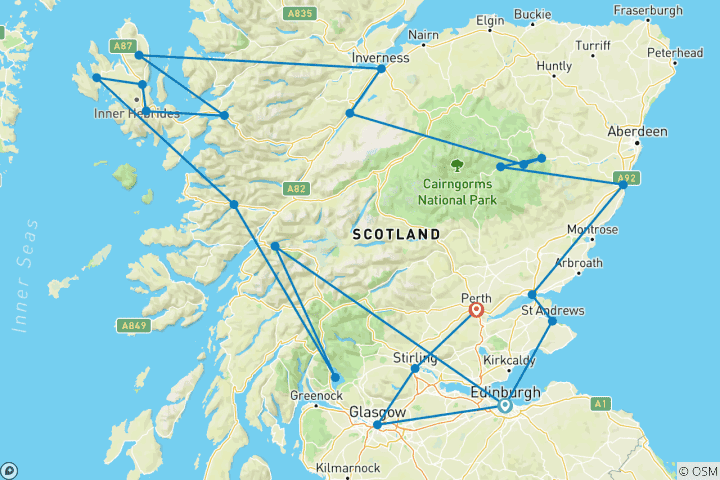 Mapa de Escocia: Tras los pasos de Kovy y Mira