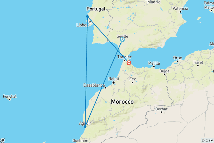 Map of Seville exclusive small group, French- speaking guide