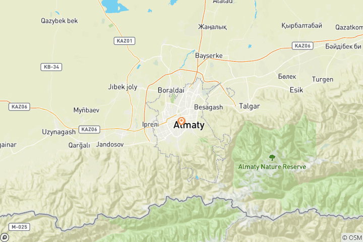 Mapa de Lo Mejor de Kazajstán en 4 Días en Grupo Reducido Hotel 4 Estrellas （Máximo 16）