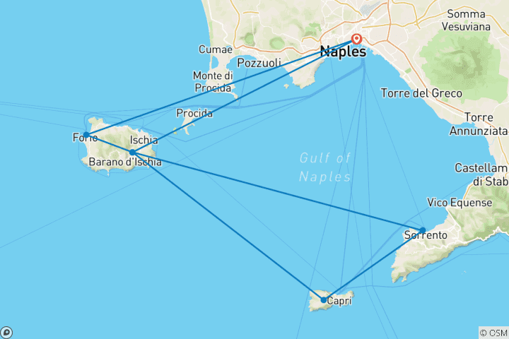 Carte du circuit Ischia Essence : "L'île comme expérience de voyage