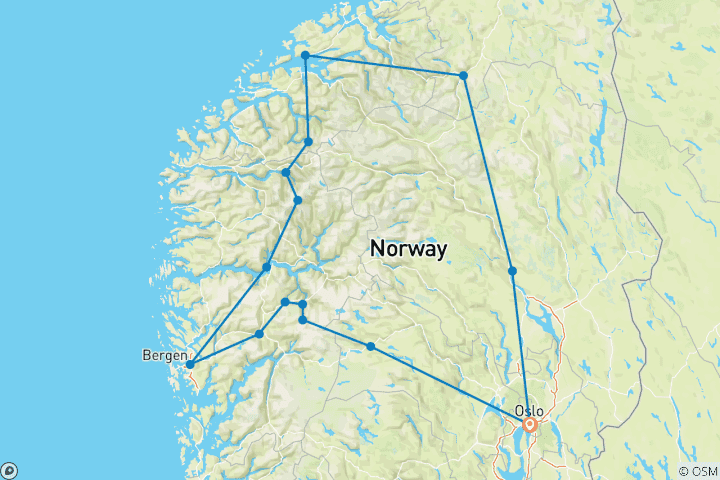 Kaart van Ontdek de Noorse Fjorden