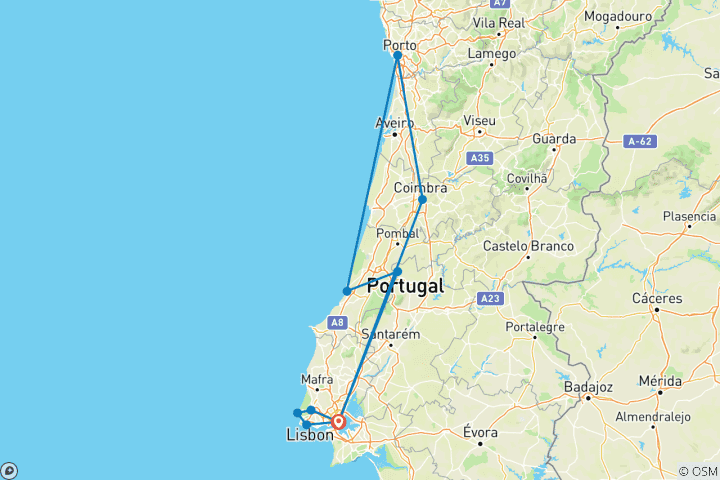 Mapa de Portugal al descubierto: Lisboa, Oporto y más allá