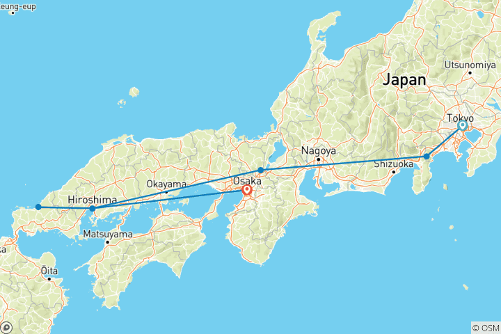 Kaart van Handtekening: Japan's Tokio, Kyoto & Osaka National Geographic Reizen