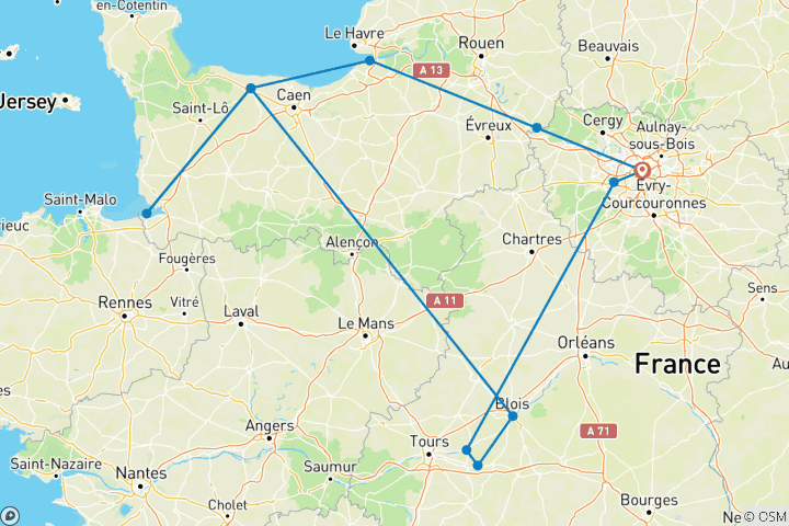 Mapa de Viaje familiar a Francia: de París a Normandía y más allá Viajes National Geographic