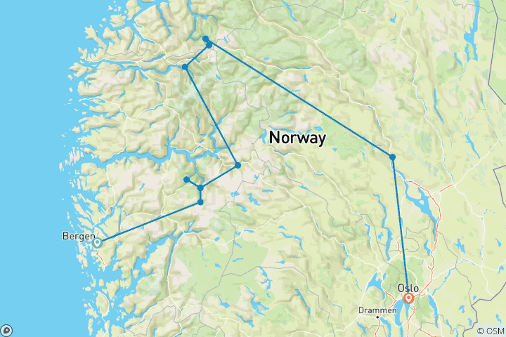 Karte von Signatur: Norwegens Fjorde und Gebirgsausblicke National Geographic Journeys