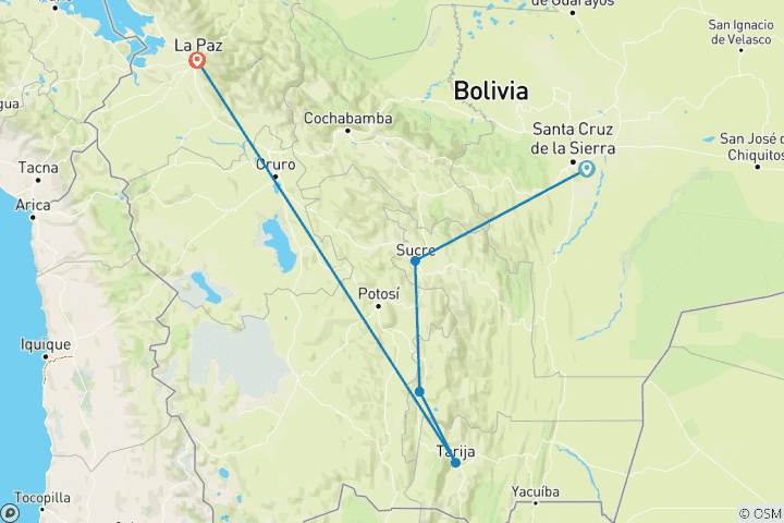 Mapa de VINOS DE ALTITUD EN BOLIVIA Descubre tradición, terruño y paisajes inolvidables