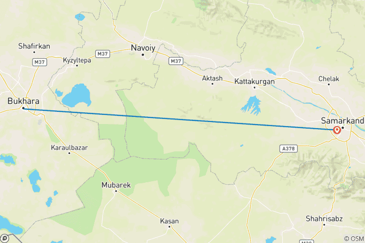 Mapa de 5 Días Tour Clásico por Uzbekistán en Grupo Reducido Hotel 4 Estrellas （Máximo 16）