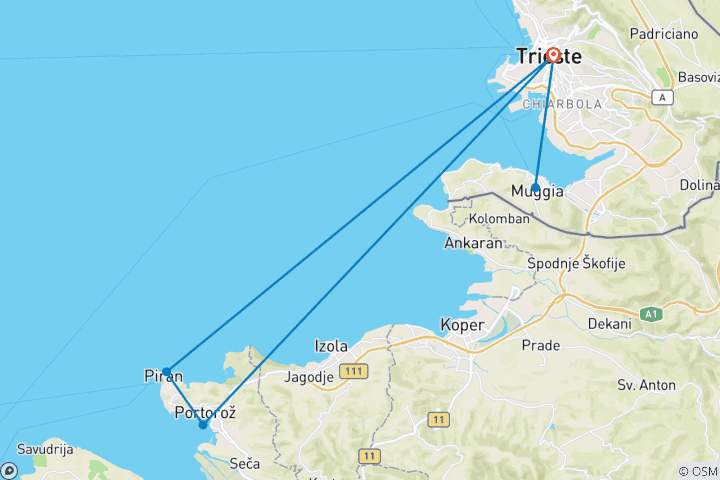 Karte von Silvester in Triest - Genusswandern zwischen Adria, Karst & Kultur (7 Tage)
