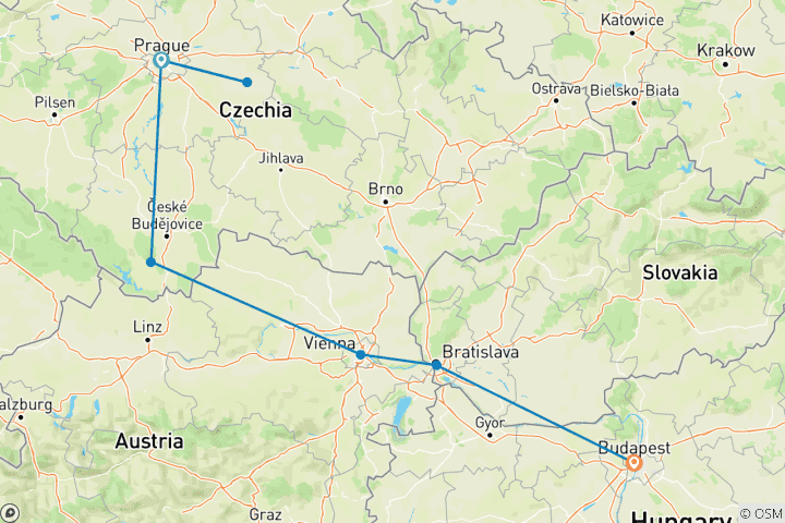 Mapa de Cocina, Saborea y Explora: Praga - Viena - Budapest