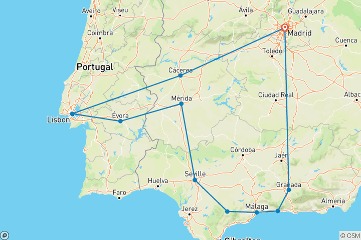 Karte von Iberischer Ring GO ohne Alhambra