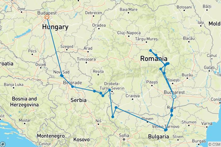 Karte von Transsilvanien & Zauber Osteuropas & Budapest Escape 2027