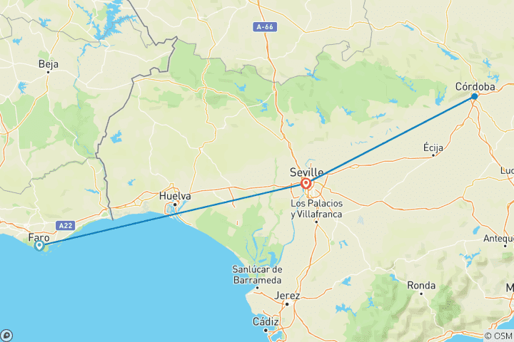 Kaart van Vrouwenreis naar Zuid-Spanje & Portugal juli 2026