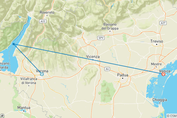 Kaart van Vrouwenreis naar Noord-Italië 2026