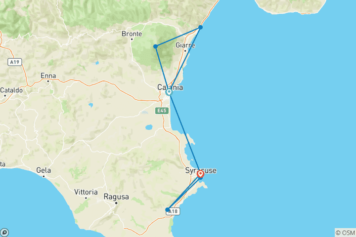 Carte du circuit Visite de la Sicile en petit groupe pour femmes seulement