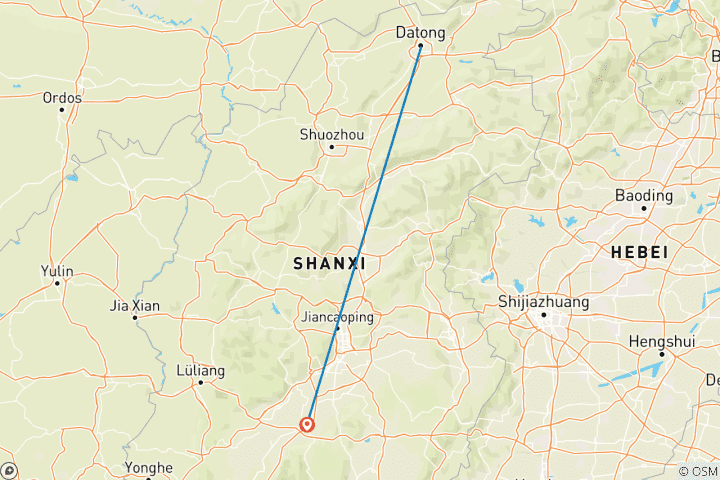 Carte du circuit Séjour à Datong et Pingyao (supérieur) - 4 jours