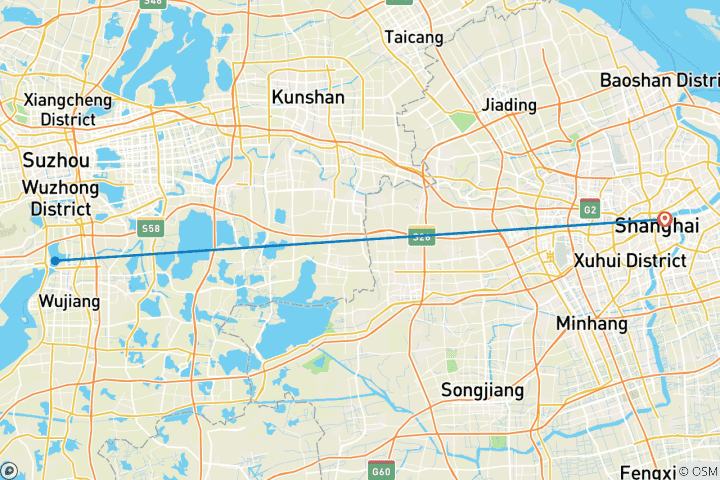 Karte von Shanghai & Suzhou City Break (Superior) - 4 Tage