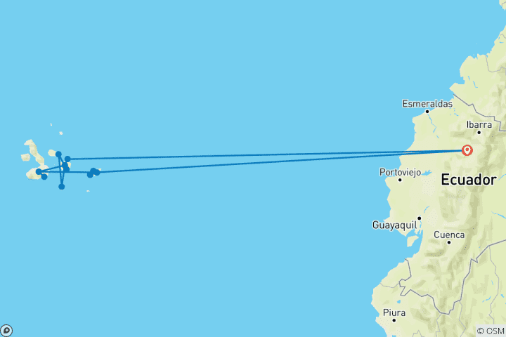 Karte von Galapagos Aktiv Abenteuer - 10 Tage