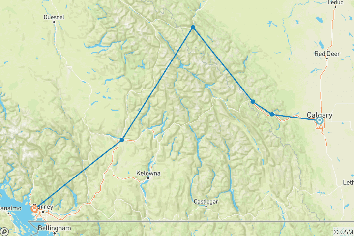 Carte du circuit Majestic Rockies 2027