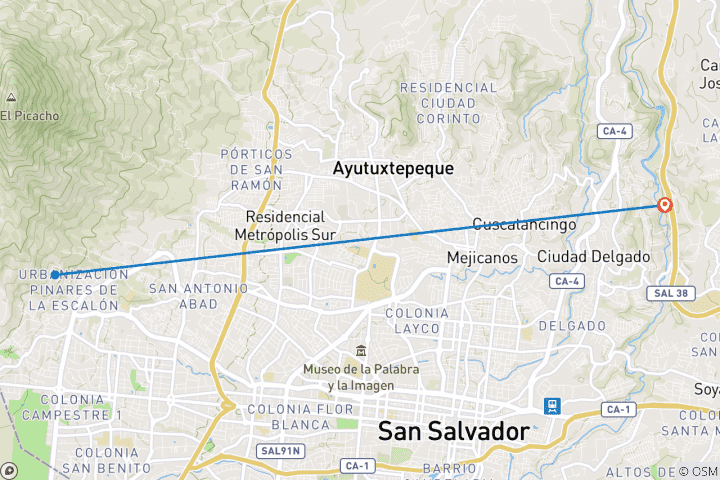 Karte von Wesentliches El Salvador in 4 Tage