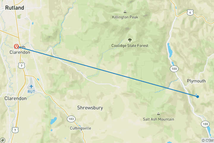 Carte du circuit Slackpacking® Vermont