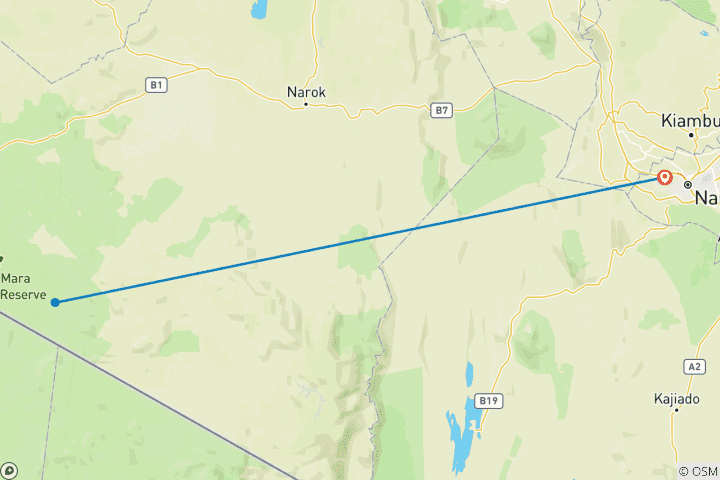 Carte du circuit Safari de 3 jours dans le Masai Mara