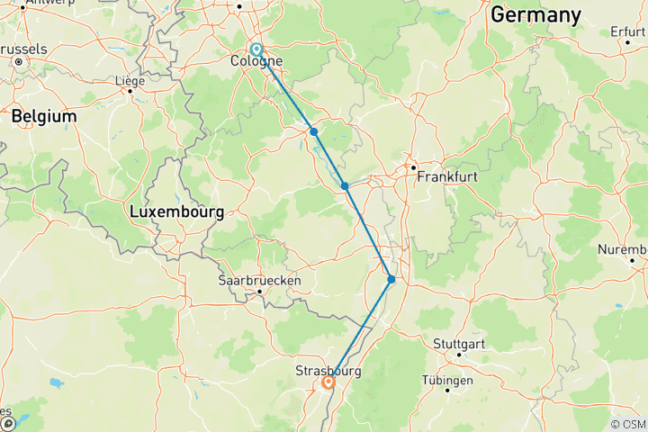 Karte von Adventszauber am Rhein (Köln - Strassburg)