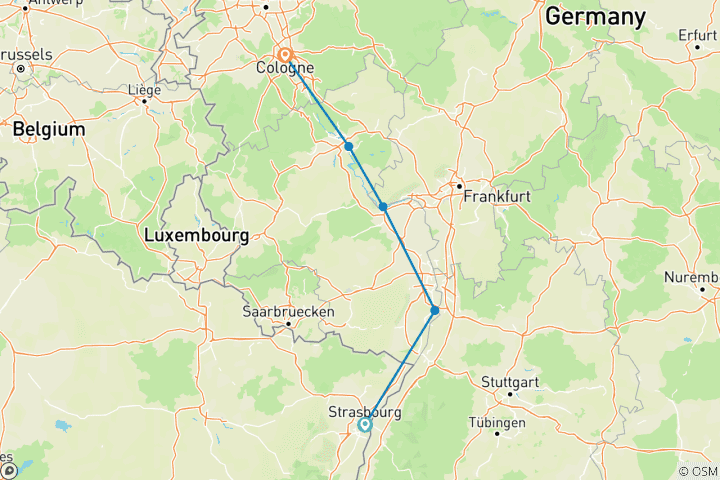 Karte von Adventszauber am Rhein (Strassburg - Köln)