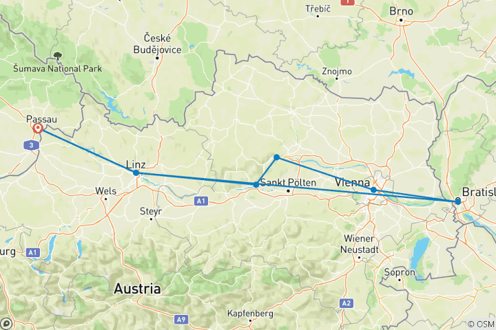 Karte von Weihnachten an der Donau - AMADEUS Riva (Passau - Passau)