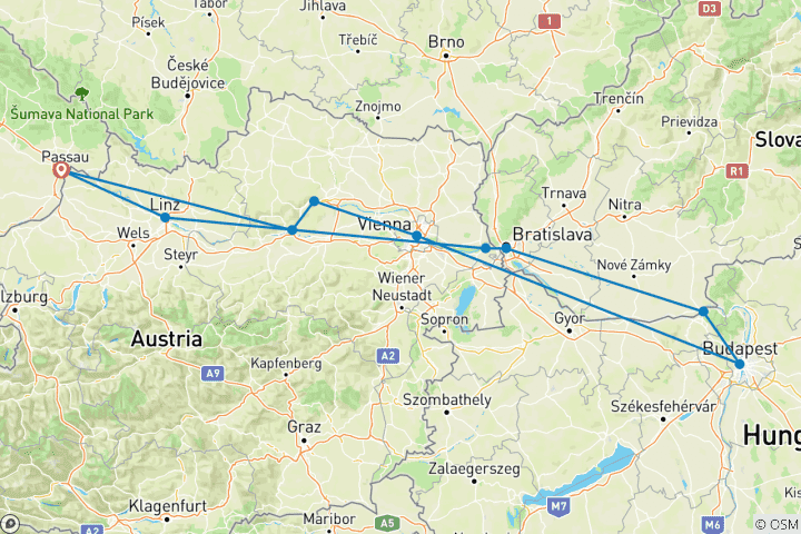 Karte von Donau Rhapsody (Passau - Passau)