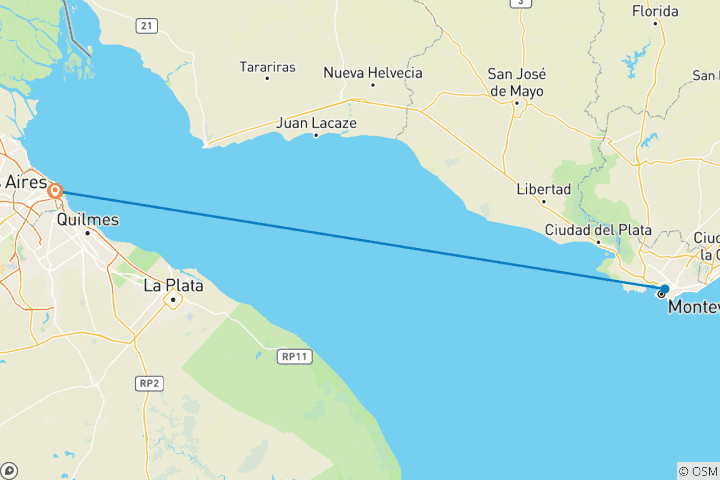 Karte von Citytrip Buenos Aires & Montevideo (inkl Flug)