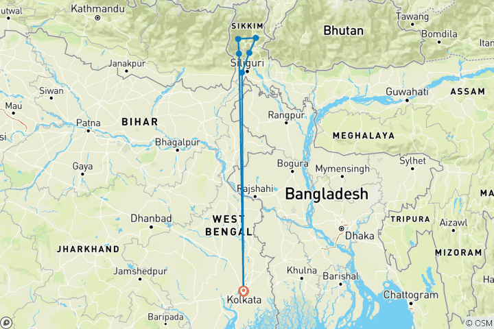 Mapa de Rutas por el Noreste de la India By G Experiences