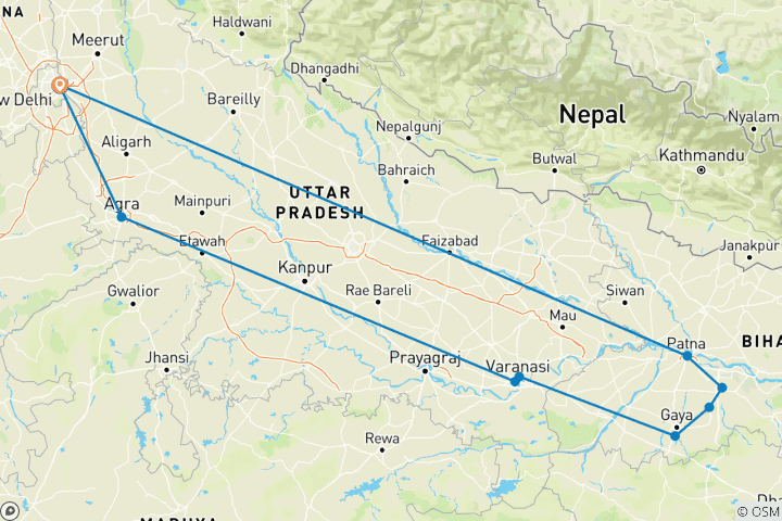 Mapa de Patrimonio de la India y Rutas Budistas By G Experiences