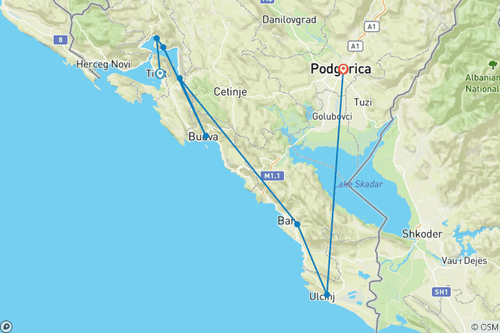 Map of Montenegro: an off-season discovery 5-day tour. Explore UNESCO sites, the stunning Bay of Kotor, the Venetian legacy, centuries-old coastal towns, monasteries, and fortresses. Enjoy the sparkling Adriatic Sea, the medieval charm and the cuisine!