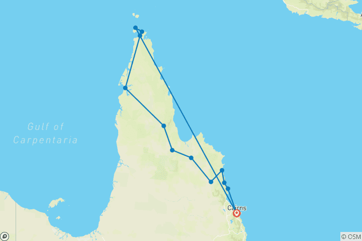 Karte von Cape York Frontier: Cape York nach Cairns Kleine Gruppe
