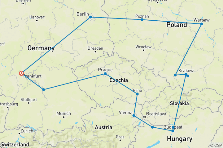Carte du circuit Points forts de la Bohême (2025/2026)