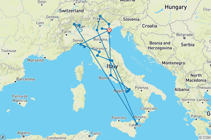 Mapa de Crucero y Tour: Explora Italia a fondo (2027) (Milán a Venecia, 2027)