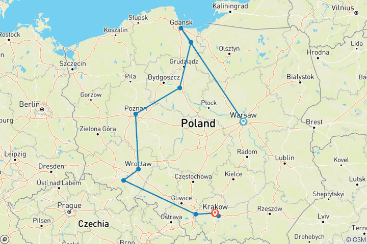 Mapa de Mercados navideños de Polonia