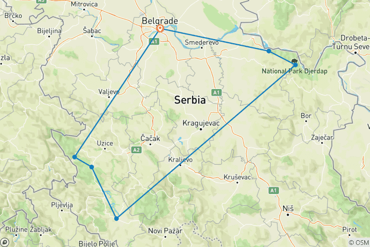 Karte von SERBIEN: Das ultimative Viewpoints-Erlebnis