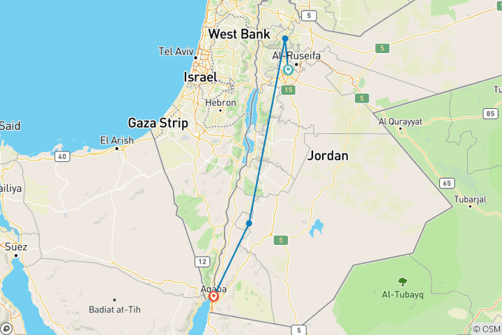 Karte von Silvester in Jordanien erleben (8 Tage)