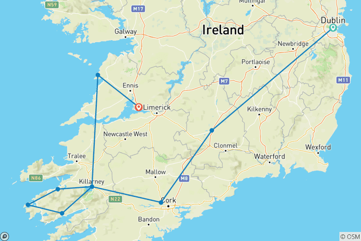 Mapa de Prueba a Irlanda - circuito C - 5 días /4 noches
