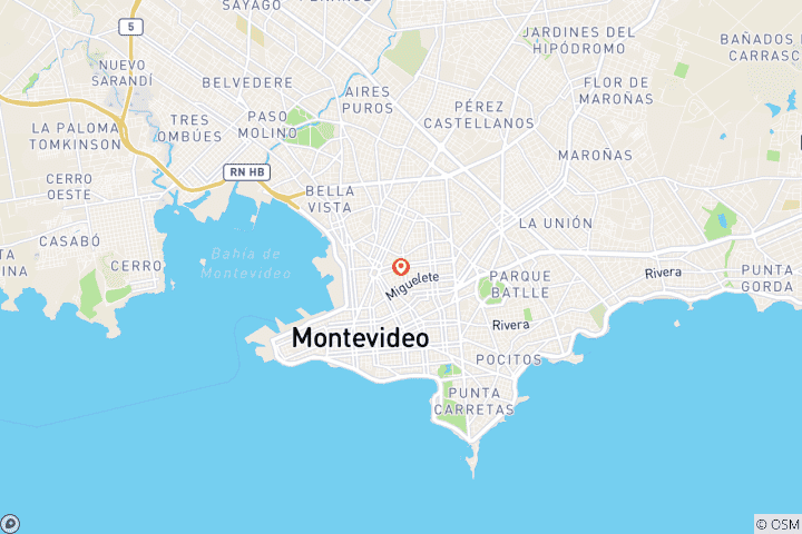 Carte du circuit 4 jours : Expérience œnologique à Montevideo