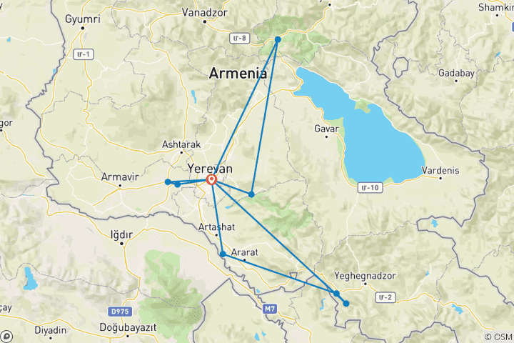 Karte von Standort-Kleingruppenreise Armenien (inkl Flug)