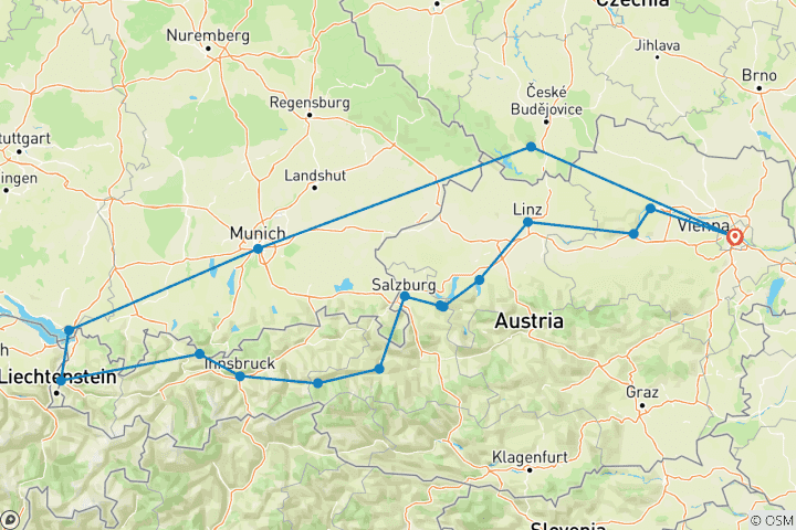 Mapa de Austria y sus encantos