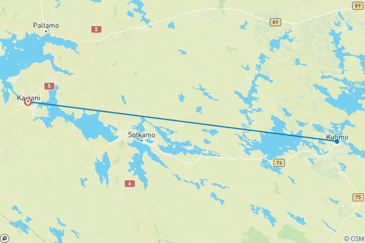 Carte du circuit Nouvel An en Finlande Express - 5 jours