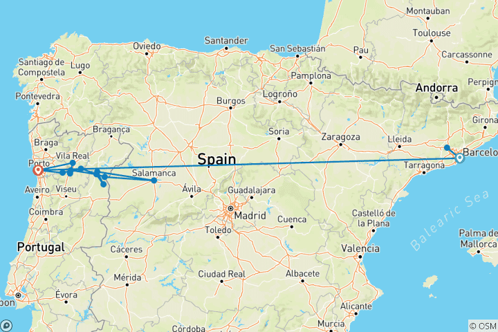 Kaart van Barcelona & Geheimen van de Douro 2027