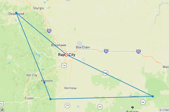 Carte du circuit Instantané : La grande rafle de bisons dans les Black Hills