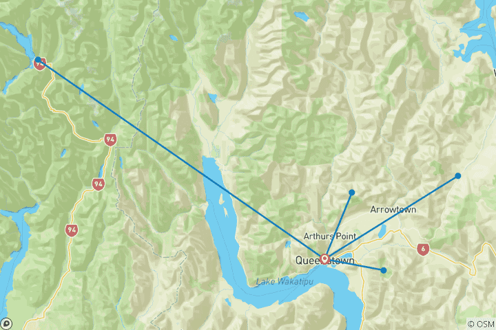 Karte von Skifahren in Neuseeland (mit Schneemaschine)